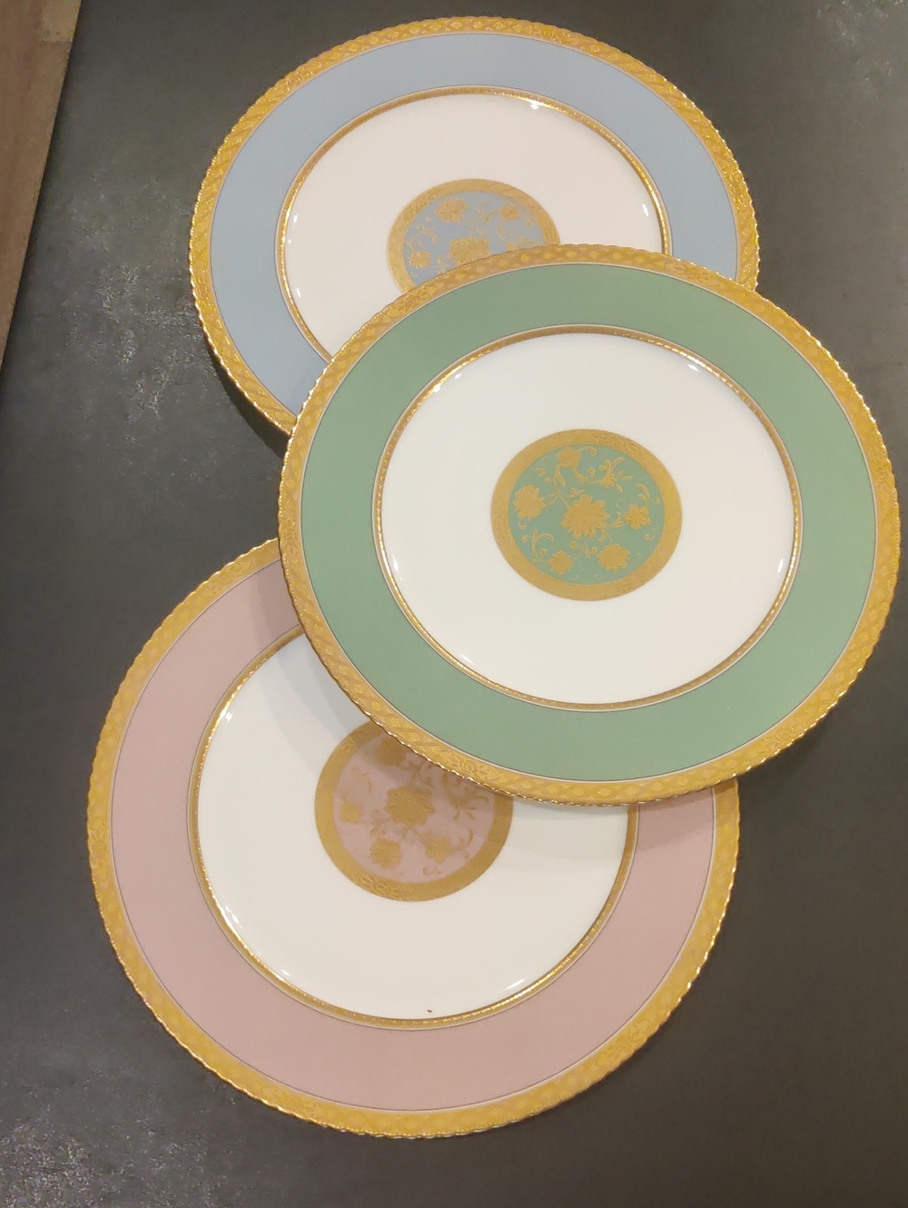 NORITAKE YOSHINO Japan  Discontinued Plates Set of Three... Flawless